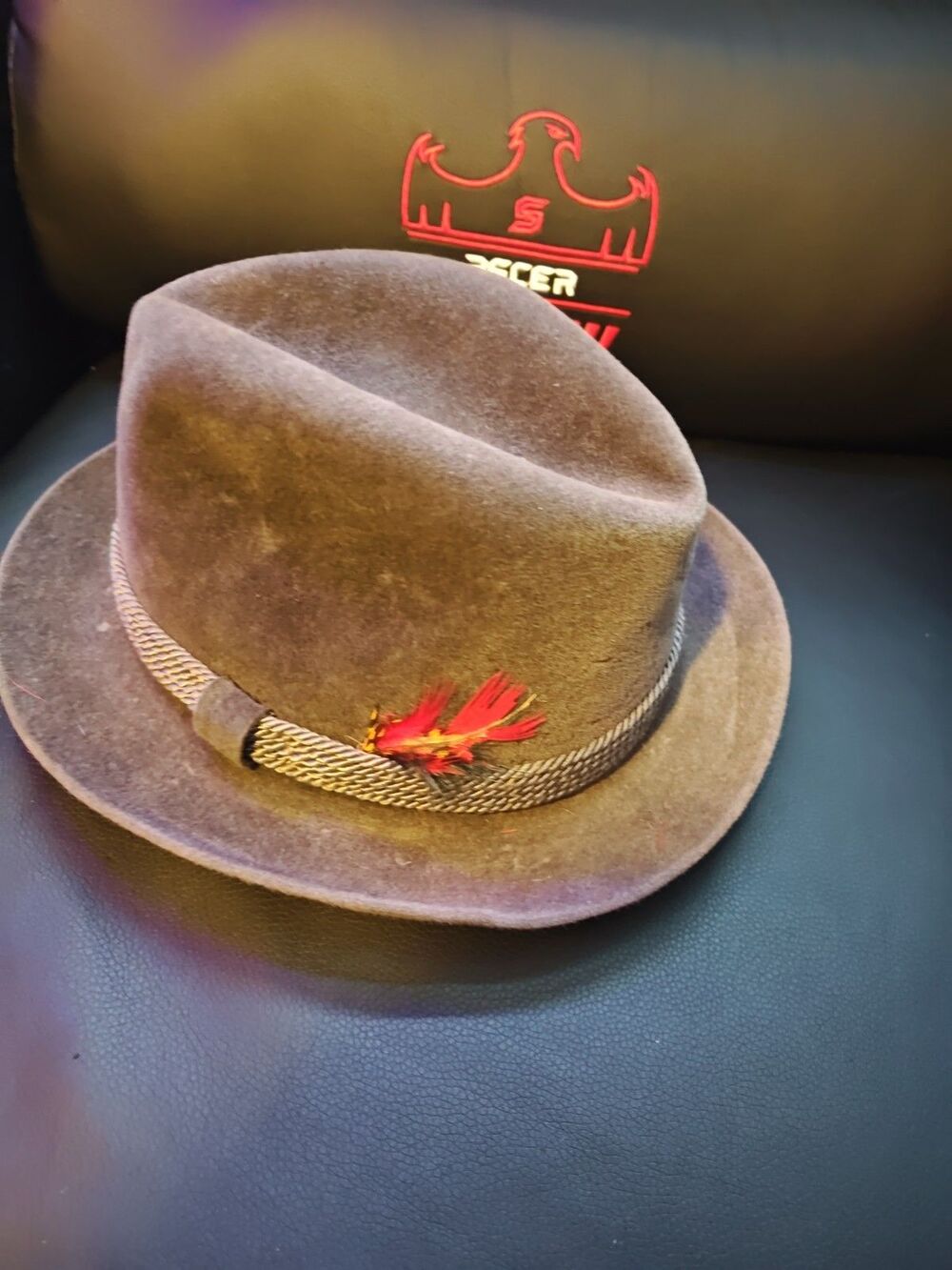 VTG Churchill Ltd Brown Wool Felt Fedora Hat Band Men’s Size 7 1/4 Union Made